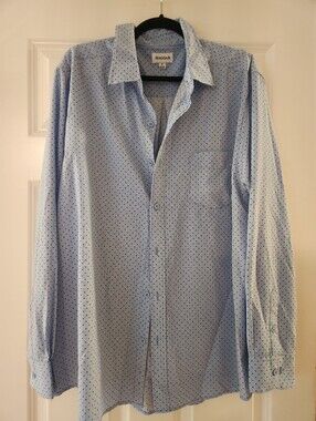 Men’s Light Blue Button-Up Shirt with Microdot Print, Two Shirts